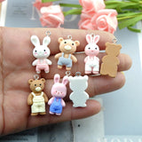 Bear Rabbit Charms for DIY Jewelry Making Earrings Bracelets Phone Accessories