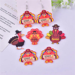 10pcs Thanksgiving Turkey Arcylic Charms for Earring Making