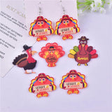 10pcs Thanksgiving Turkey Arcylic Charms for Earring Making