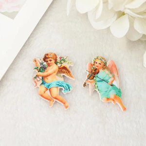 10Pcs Angel Charms Acrylic Cupid Wings For DIY Jewelry Making