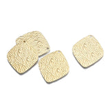 20Pcs Raw Brass Textured Square Charms Rhombus Pendants DIY Jewelry