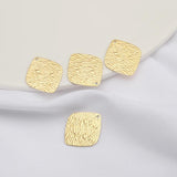 20Pcs Raw Brass Textured Square Charms Rhombus Pendants DIY Jewelry