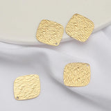 20Pcs Raw Brass Textured Square Charms Rhombus Pendants DIY Jewelry
