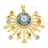 18K Plated Cowrie Evil Eye Charms for DIY Talisman Pendant