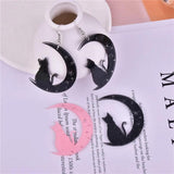 10pcs Pink Moon Cat Charms for Earring DIY Jewelry Making