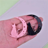10pcs Pink Moon Cat Charms for Earring DIY Jewelry Making