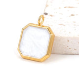 5pcs Stainless Steel Enamel Charms for DIY Jewelry Making Square Boho Pendants