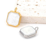 5pcs Stainless Steel Enamel Charms for DIY Jewelry Making Square Boho Pendants