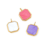 5pcs Stainless Steel Enamel Charms for DIY Jewelry Making Square Boho Pendants