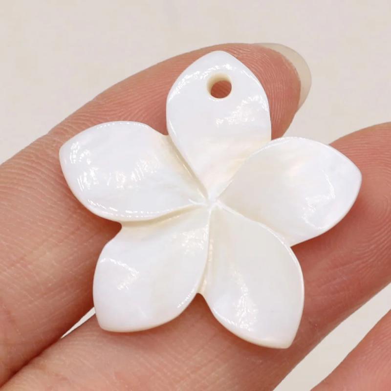 10pc Natural Shell Charm Flower Mother of Pearl Pendant DIY Jewelry Making