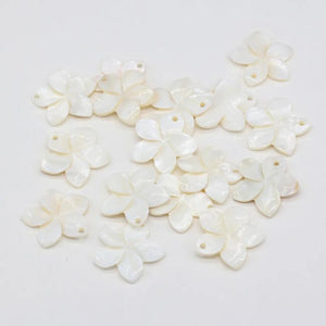 10pc Natural Shell Charm Flower Mother of Pearl Pendant DIY Jewelry Making