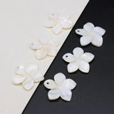 10pc Natural Shell Charm Flower Mother of Pearl Pendant DIY Jewelry Making