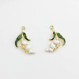 Enamel Bell Orchid Flowers Charms 6pcs/lot DIY Jewelry Making