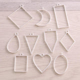 30Pc/3set Geometric Hollow Pendant Resin Jewelry Making