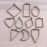 30Pc/3set Geometric Hollow Pendant Resin Jewelry Making