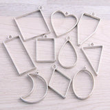 30Pc/3set Geometric Hollow Pendant Resin Jewelry Making