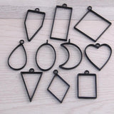 30Pc/3set Geometric Hollow Pendant Resin Jewelry Making