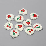 10pcs Enamel Strawberry Cherry Charms for Jewelry Making