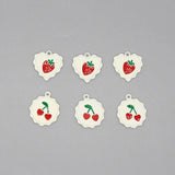 10pcs Enamel Strawberry Cherry Charms for Jewelry Making
