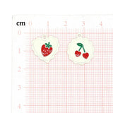 10pcs Enamel Strawberry Cherry Charms for Jewelry Making