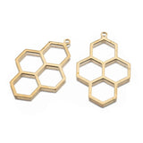 10Pcs Brass Bee Honeycomb Charm Bezel Pendant Frame Blank Setting