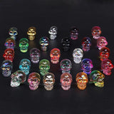 Colorful Skull Figurine Glass Carved Crystal Skeleton Pendant