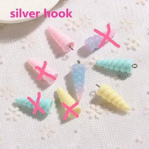 20Pcs Unicorn Horn Charms Pendant DIY Jewelry Making Keychain Accessories
