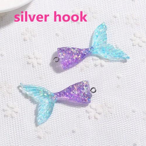 20Pcs Mermaid Charms Resin Flatback Accessories for Necklace Keychain Making