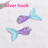20Pcs Mermaid Charms Resin Flatback Accessories for Necklace Keychain Making