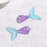 20Pcs Mermaid Charms Resin Flatback Accessories for Necklace Keychain Making