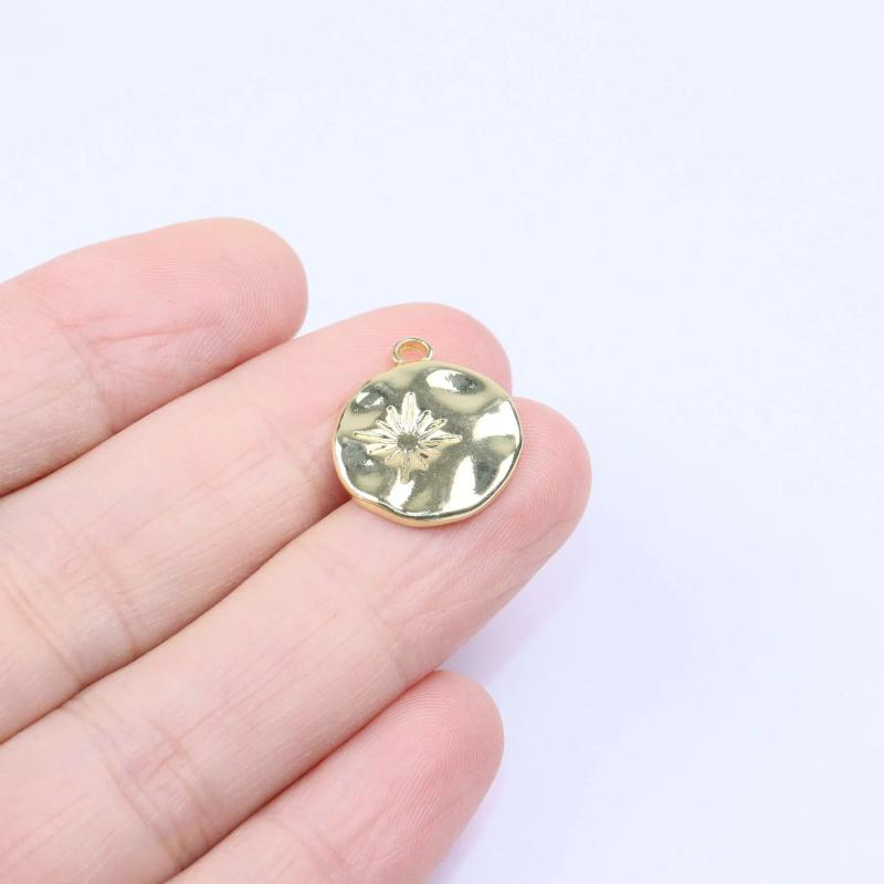 20pcs 16mm Star Hammer Coin Zinc Alloy Charms Pendant Jewelry DIY Necklace