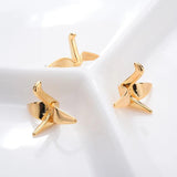 6pcs HighGold Origami Crane Charms DIY Eariings Jewelry Part