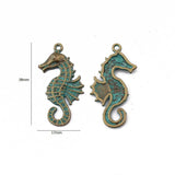 10Pcs Sea Horse Charms for DIY Necklace Making Patina Greek Animal Pendants