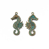 10Pcs Sea Horse Charms for DIY Necklace Making Patina Greek Animal Pendants