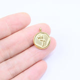 5pcs Stainless Steel Rose Charms Pendant DIY Jewelry