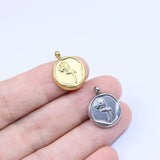 5pcs Stainless Steel Rose Charms Pendant DIY Jewelry