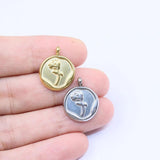 5pcs Stainless Steel Rose Charms Pendant DIY Jewelry