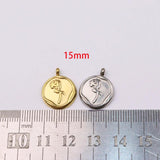 5pcs Stainless Steel Rose Charms Pendant DIY Jewelry