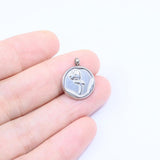 5pcs Stainless Steel Rose Charms Pendant DIY Jewelry