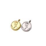 5pcs Stainless Steel Rose Charms Pendant DIY Jewelry