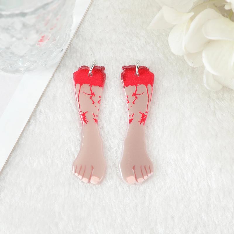 10Pcs Blood Feet & Hands Horror Halloween Charms for DIY Jewelry Making