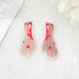 10Pcs Blood Feet & Hands Horror Halloween Charms for DIY Jewelry Making