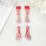10Pcs Blood Feet & Hands Horror Halloween Charms for DIY Jewelry Making