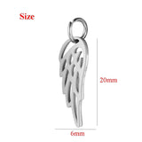 10Pcs Wing Charms Stainless Steel SIilver DIY Jewelry Making Necklace Bracelet