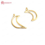 10PCS Brass Moon Charms Pendants Jewelry Making Supplies Diy Necklaces