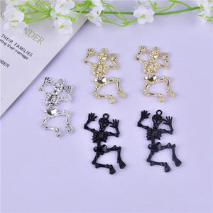 10pcs Halloween Metal Skull Charms for DIY Jewelry Making