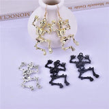 10pcs Halloween Metal Skull Charms for DIY Jewelry Making
