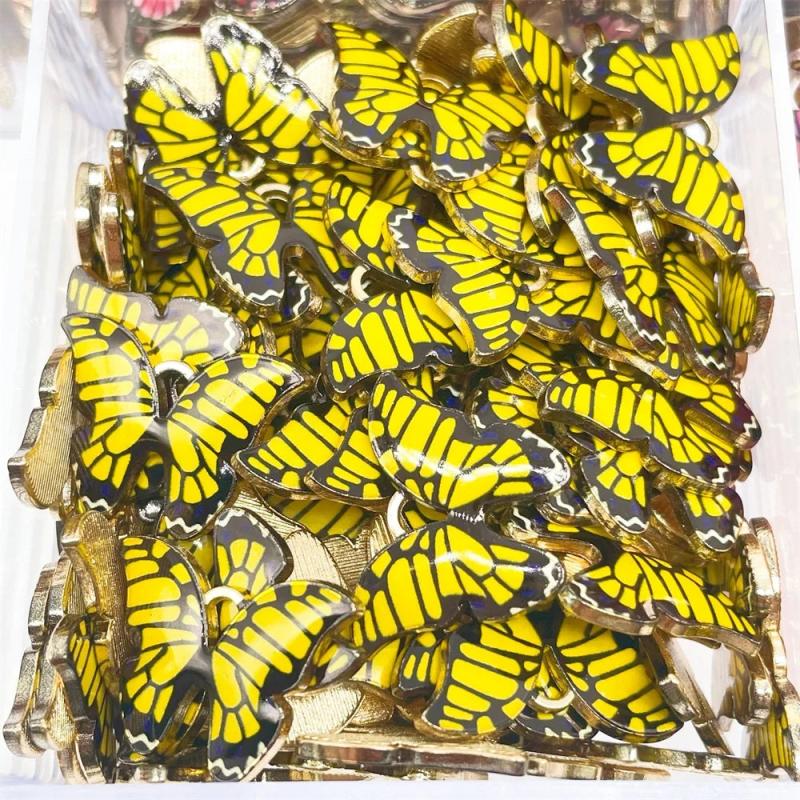 20Pcs/Set Butterfly Charm Golden Earrings Necklace Pendant DIY Supplies