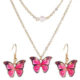 20Pcs/Set Butterfly Charm Golden Earrings Necklace Pendant DIY Supplies