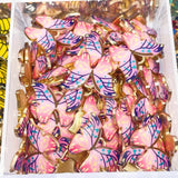 20Pcs/Set Butterfly Charm Golden Earrings Necklace Pendant DIY Supplies